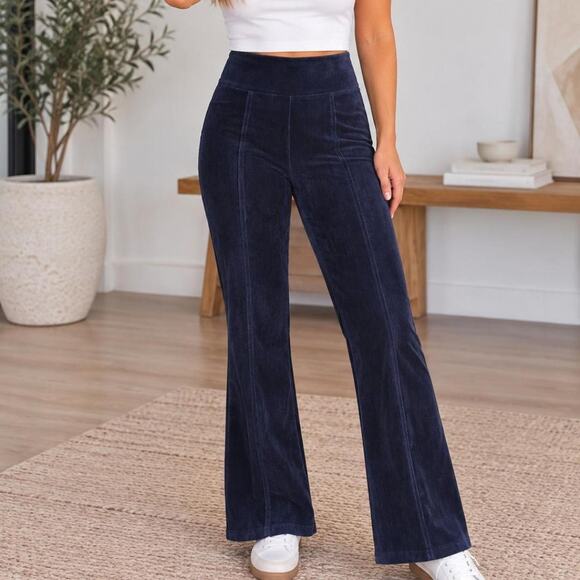 aerie Pants - Aerie OFFLINE navy blue corduroy flare pants